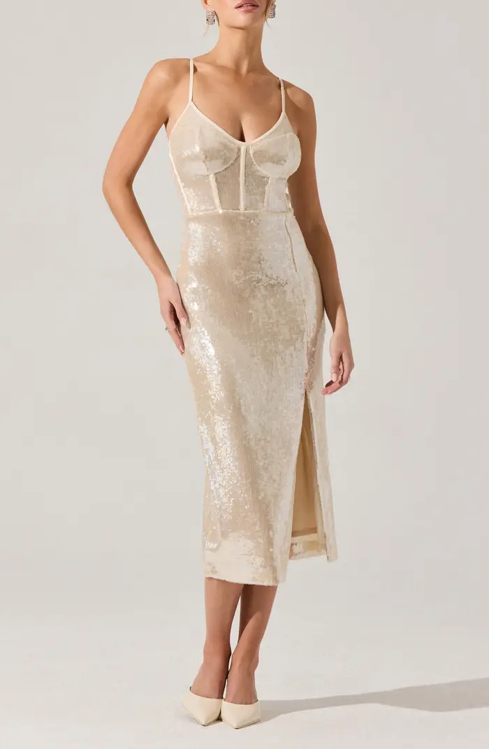 Liese Sequin Corset Midi Dress | Nordstrom