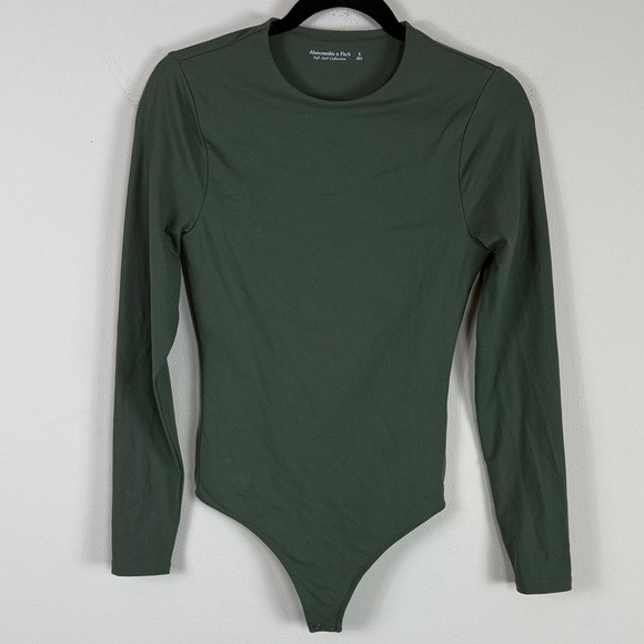 Abercrombie & Fitch Soft AF High Neck Olive Green Long Sleeve Bodysuit Size S | Poshmark
