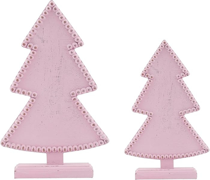 Pink Table Top Christmas Tree, Wooden Christmas Tree for Mantel Tabletop Centerpiece Home, Farmho... | Amazon (US)