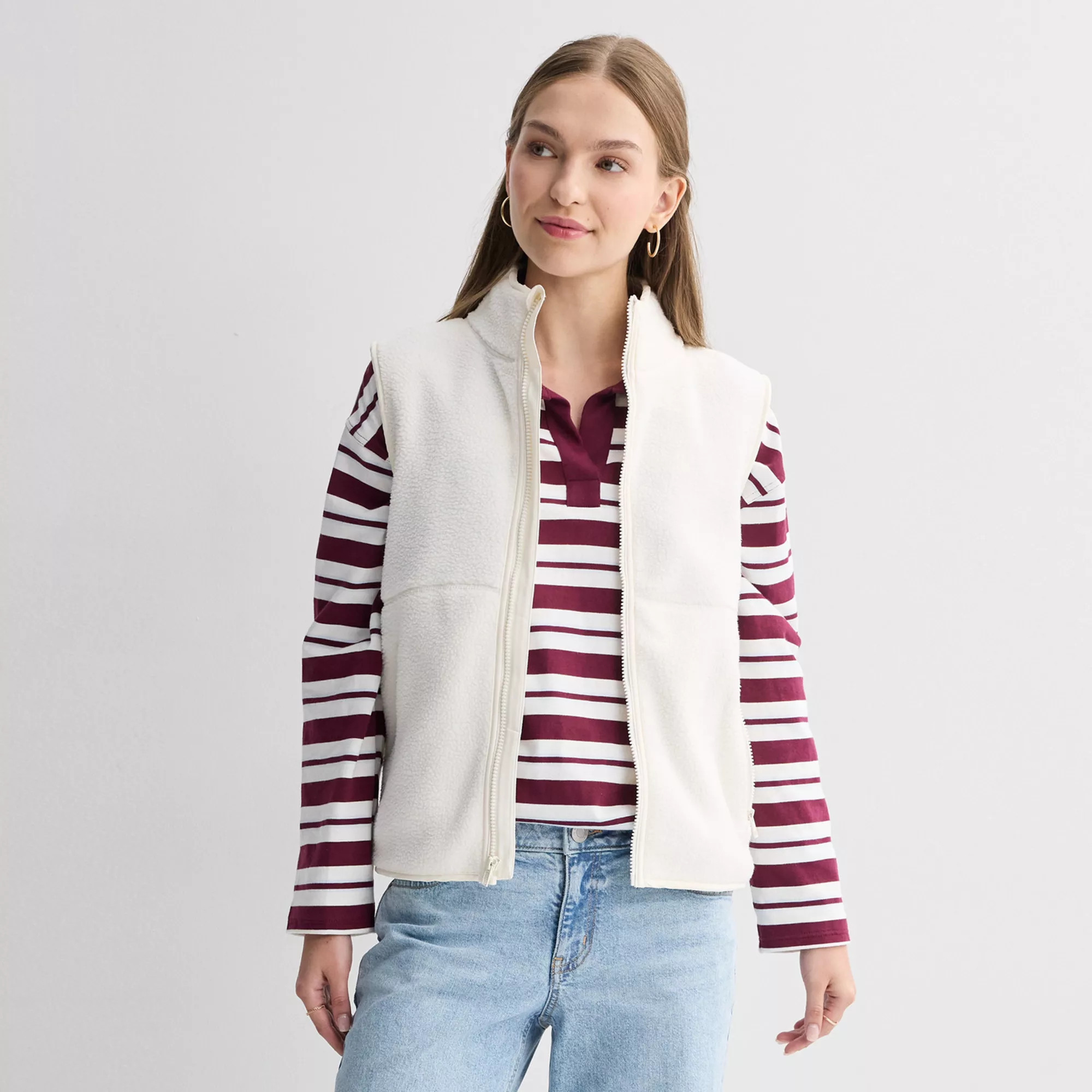 Juniors' SO® Full Zip Teddy Fleece Vest, Girl's, Size: Medium, Pink Hoodie | Kohl's