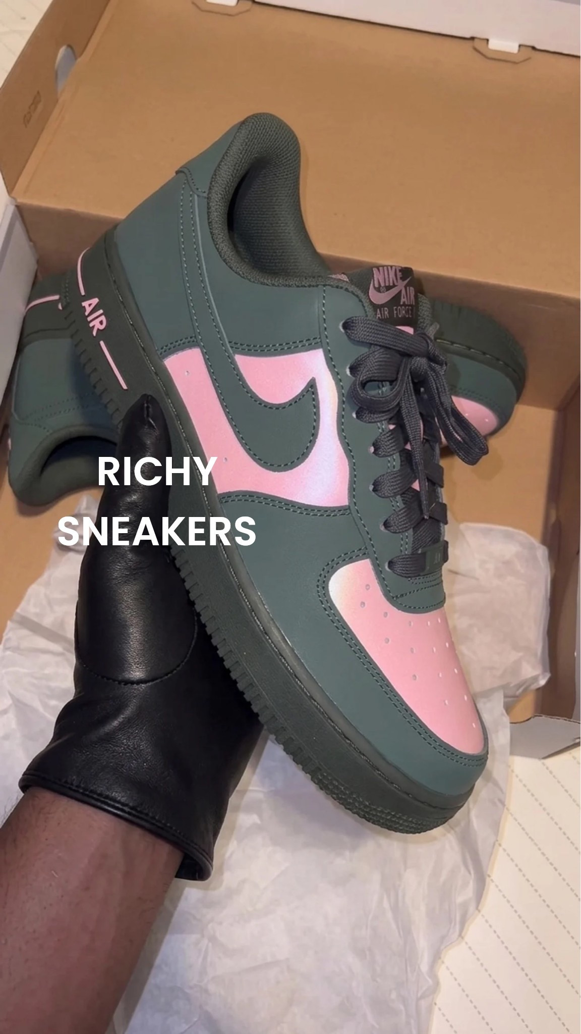 #pink #green #shoes #sneakers #af1
