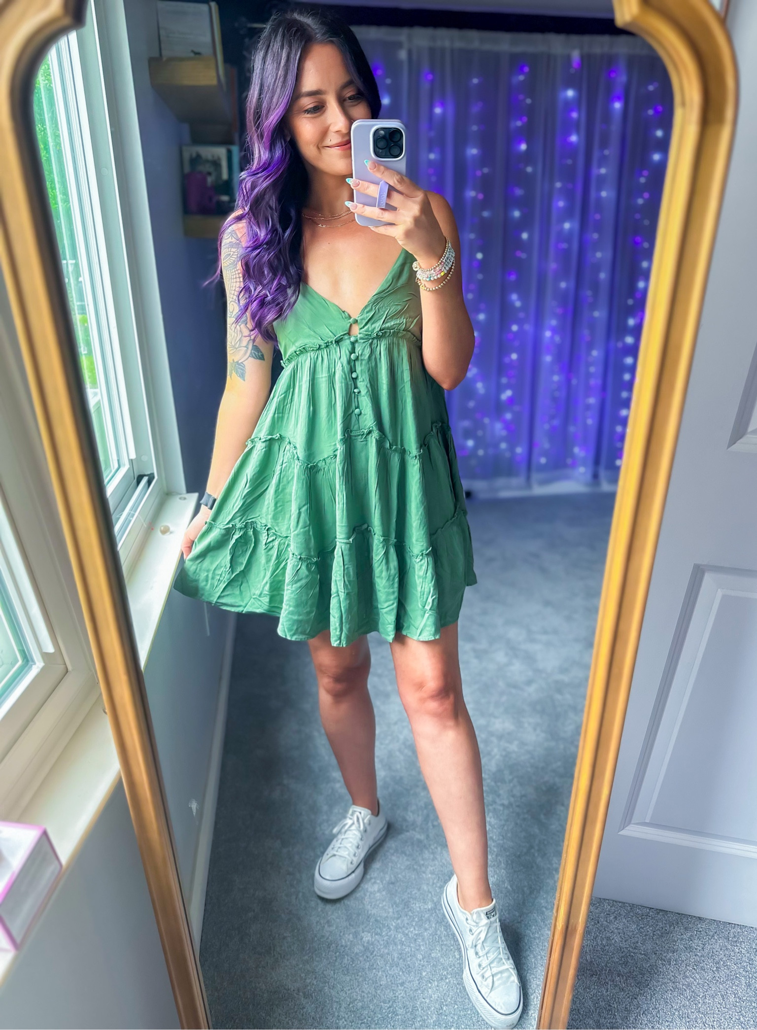 🏰 Exploring St. Augustine today feeling cute and confident in the Aeropostale babydoll with platform converse. 

Classic casual, throwing on a Jean jacket 

#LTKunder50 #LTKfit