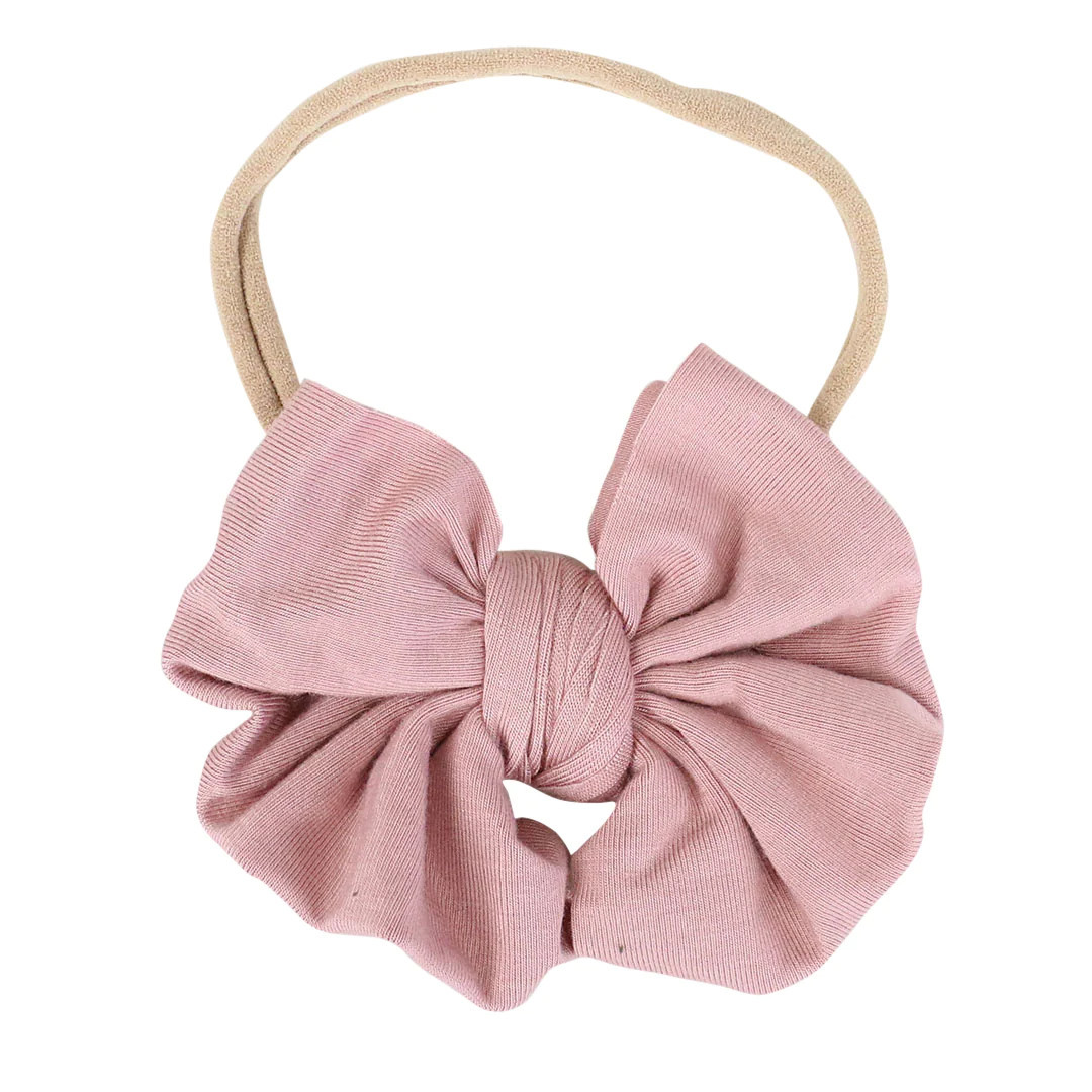 Solid Mauve Knit Bow Headband | Caden Lane