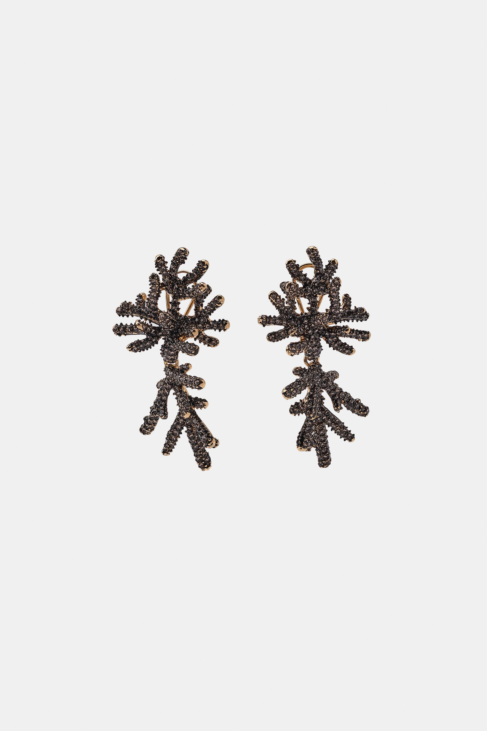 SPARKLY CORAL EARRINGS | Zara US