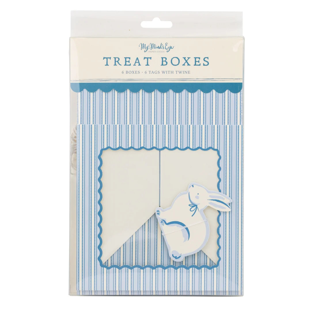 Blue Striped Cookie Boxes (6ct) | My Mind's Eye