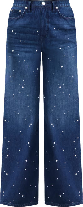 Women's Midnight-Wash Embellished Wide-Leg Jeans, Macy's Exclusive | Macy's