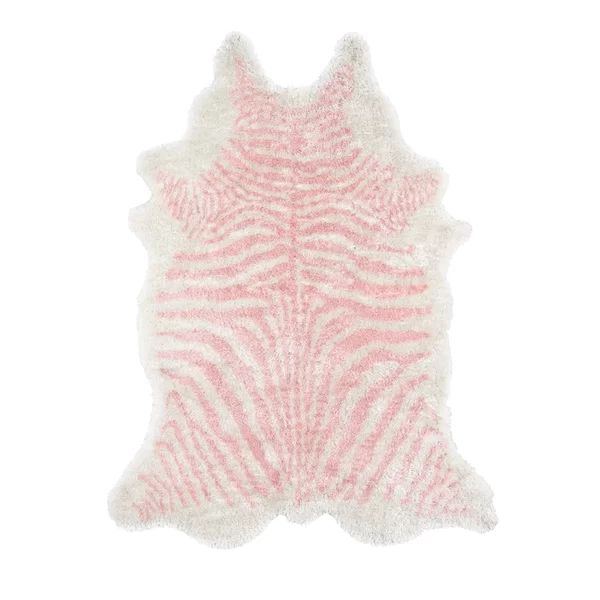 Khalhari Hand-Tufted Faux Fur Pink Area Rug | Wayfair North America