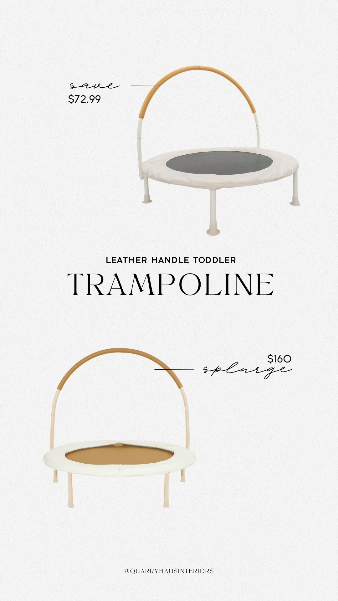 This leather handled toddler trampoline is such a good look for less compared to the popular Gathre option! Great for more neutral playrooms and can fit a variety of design styles 👍🏼

#LTKHome #LTKKids