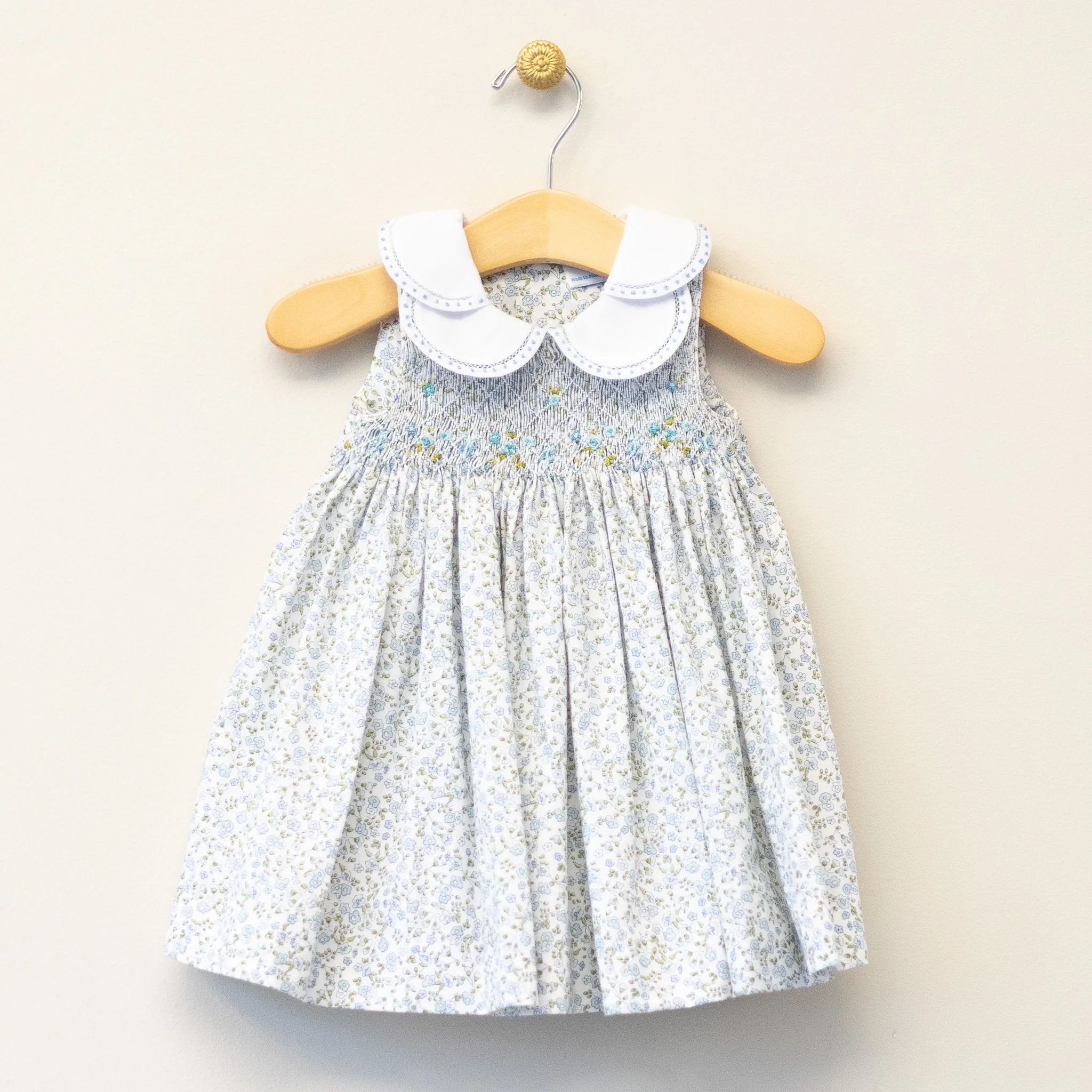 Light Blue Wildflower Smocked Infant Dress | Four and Twenty Sailors