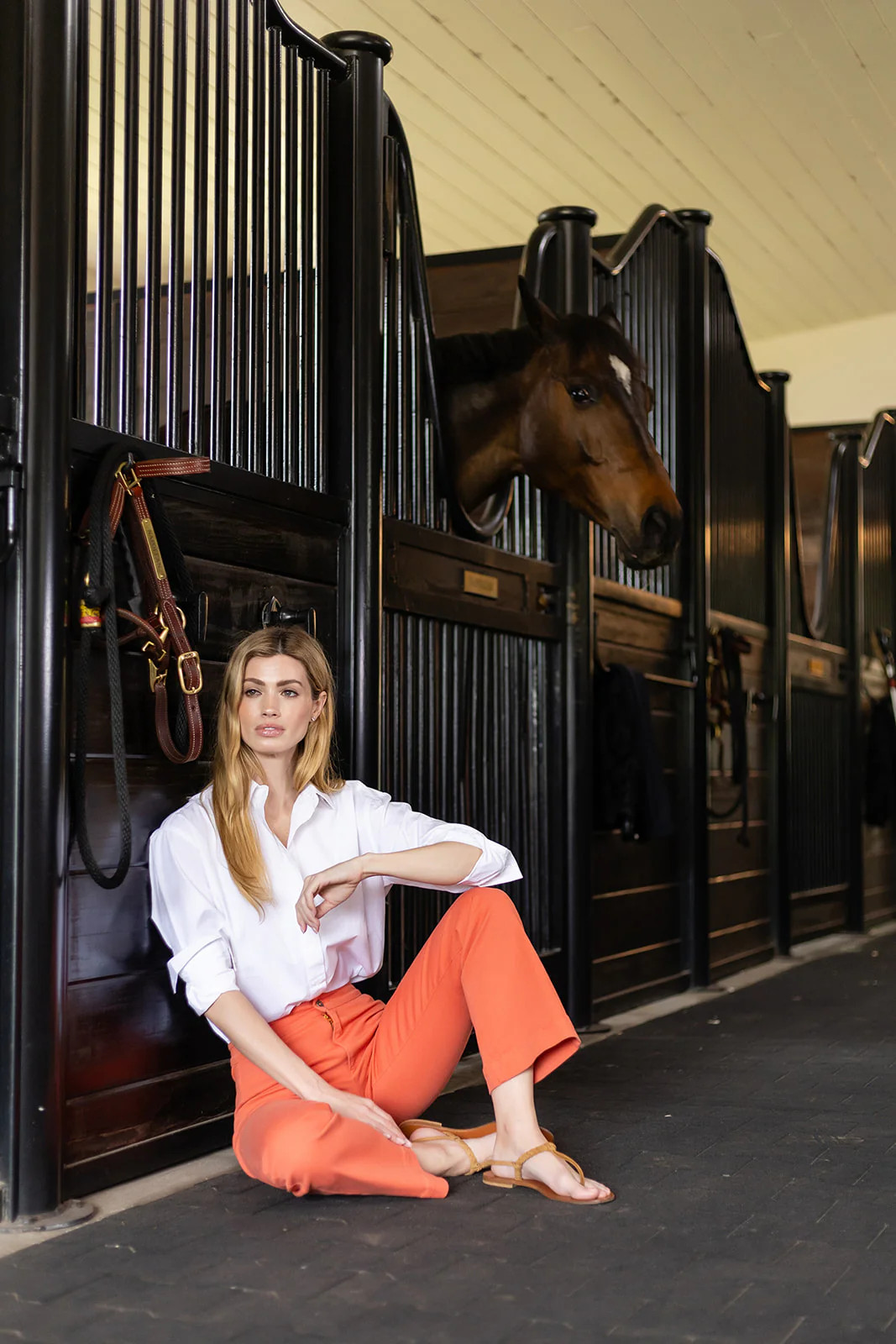 Bell Pant Twill - Nantucket Red | Julia Amory