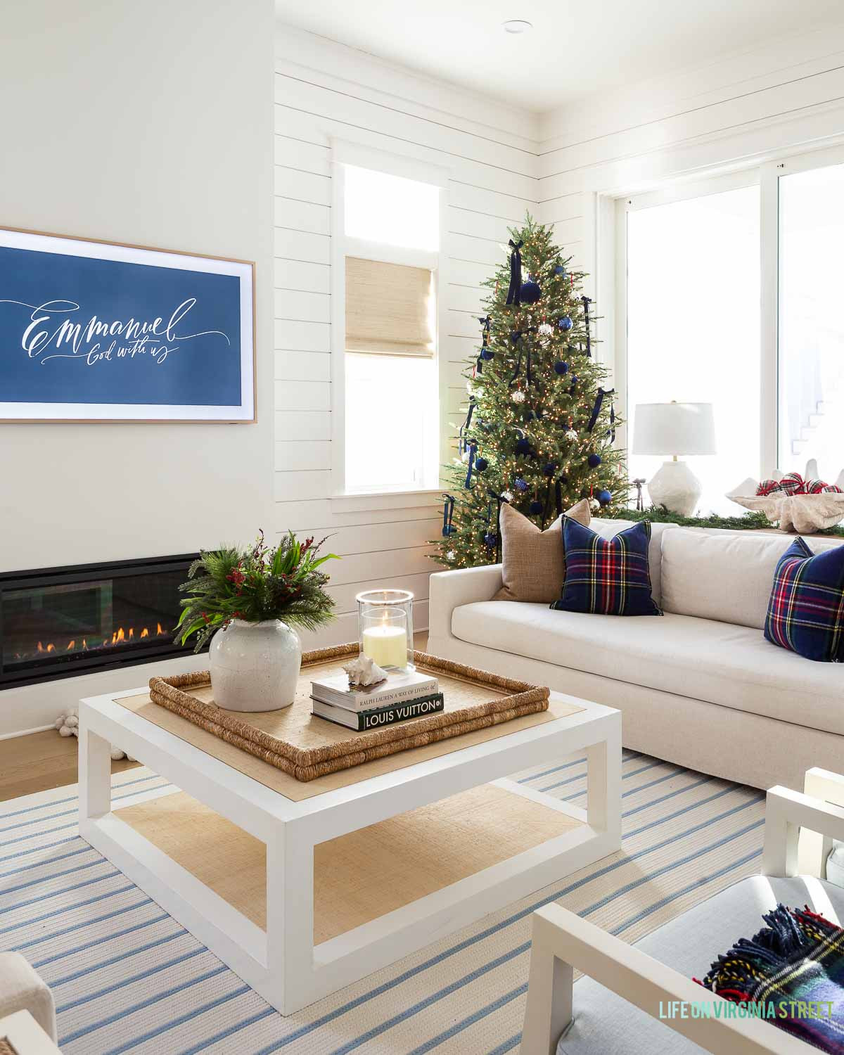 Coastal Christmas living room // Ralph Lauren style holidays // Classic Christmas living room  

 #LTKHoliday #LTKSeasonal #LTKHome