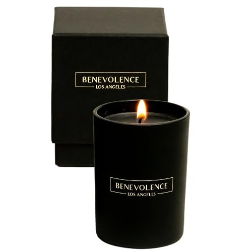 Benevolence LA Santal Scented Candle | Soy Candles, Black Candle for Home | Gifts for Women and Men | Home Fragrance | Aromatherapy | Bathroom Freshener | 10oz | Amazon (US)