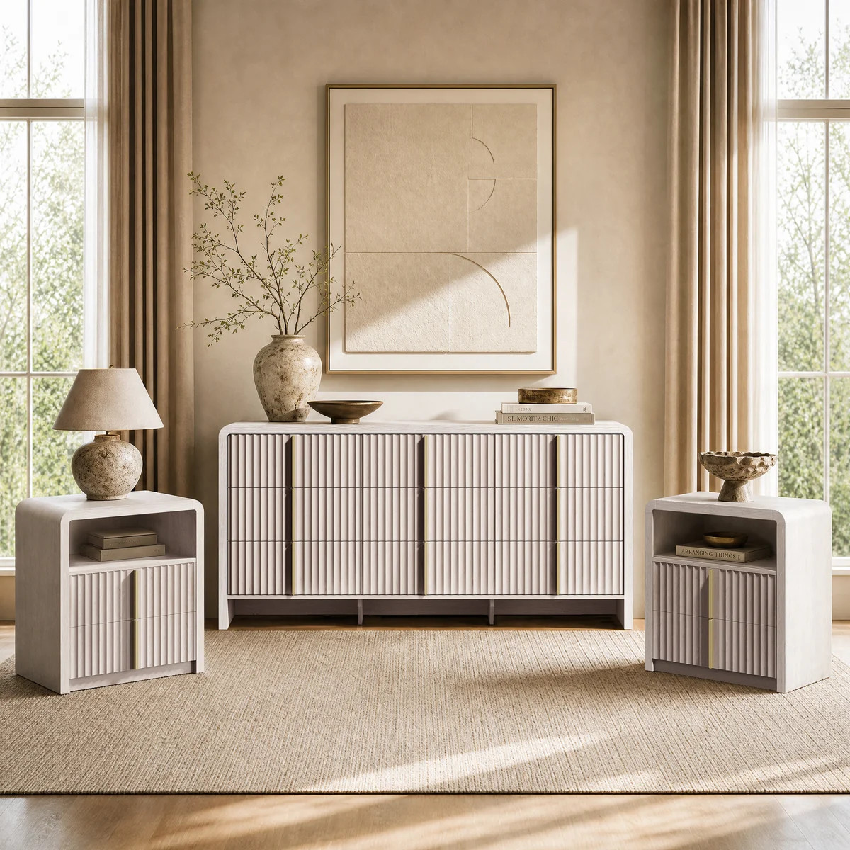 Okay this fluted bedroom furniture set is sooo pretty 😍 The soft cream color, rounded edges and little gold details make it look way more expensive than it is. I love this for a clean neutral bedroom or guest room refresh, and the dresser gives you tons of storage without looking bulky. It’s part of the Wayfair Labor Day deals with up to 70% off, and the sale ends in just 2 days!

#WayfairFinds #WayfairSale #LaborDayDeals #BedroomFurniture #FlutedDresser #Nightstand #DresserSet #NeutralBedroom #CreamFurniture #GuestBedroom #BedroomRefresh #BedroomStorage #FurnitureDeals #HomeFinds #WayfairDeals 

 #LTKSeasonal #LTKHome #LTKSaleAlert