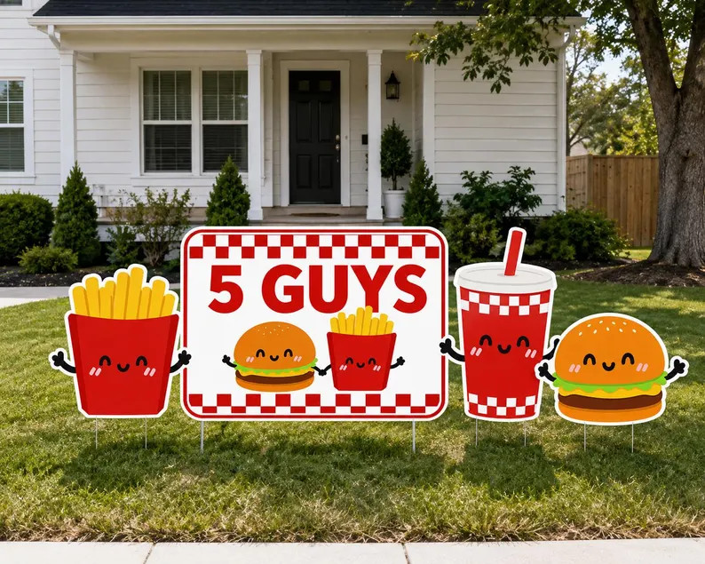 5 Guys Birthday Sign Yard Cards (F1553HS) | Etsy (Global)