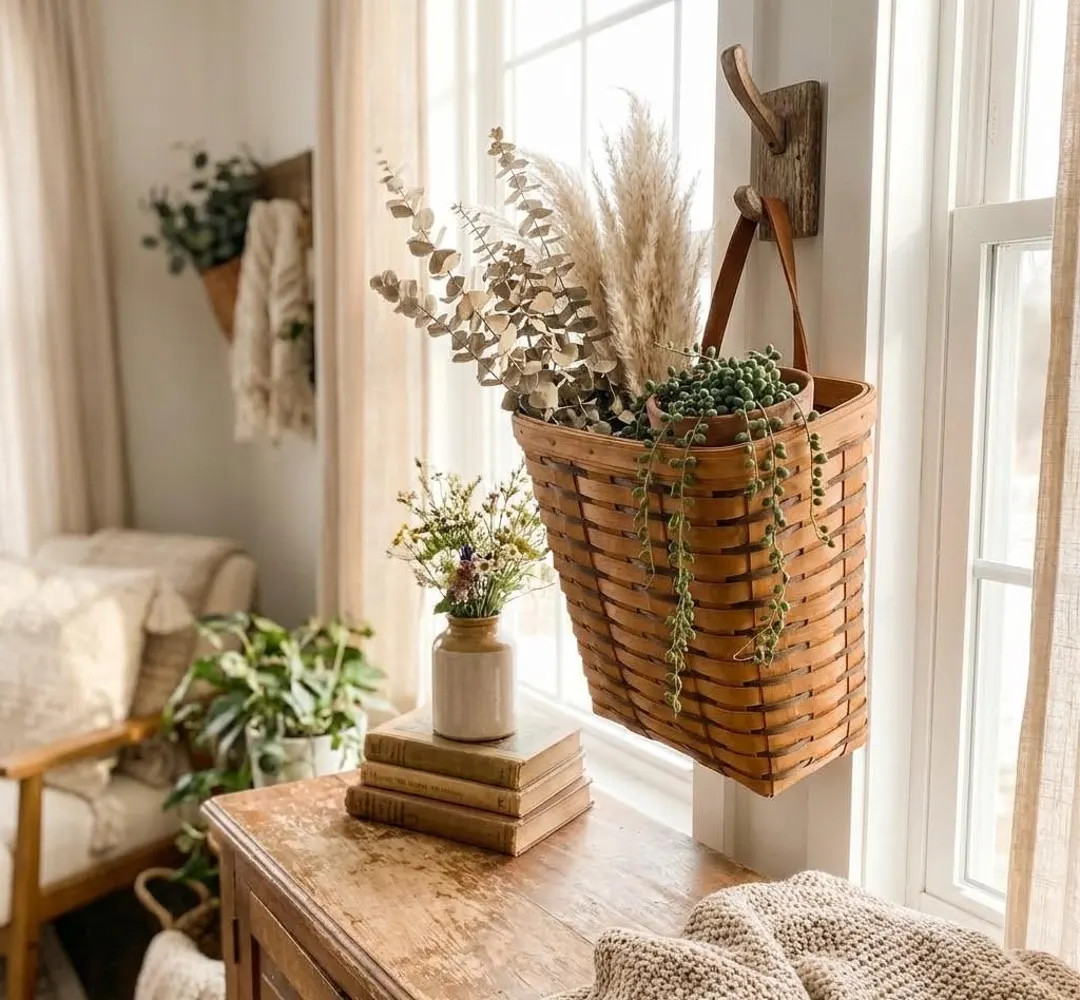 Vintage 1993 Longaberger Hanging Wall Basket - Etsy | Etsy (US)