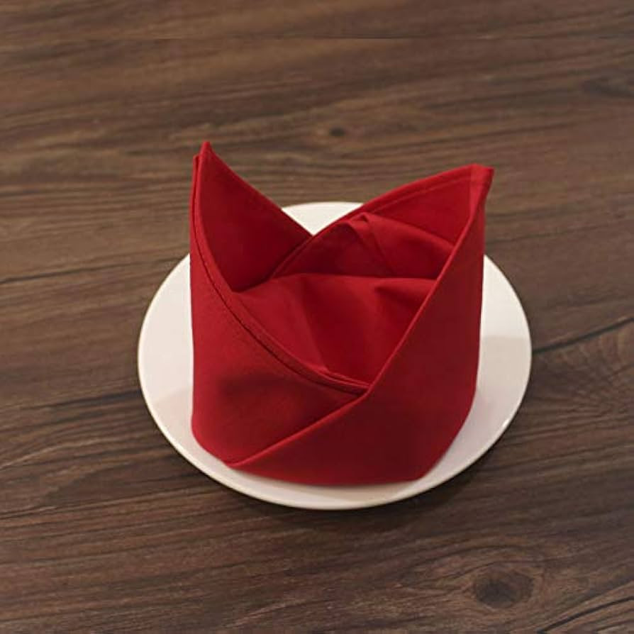 [2 Pack, Red] Cloth Napkins 187x18 Inches, 100% Cotton Dinner Napkins with Hemmed Edges, Washable... | Amazon (UK)