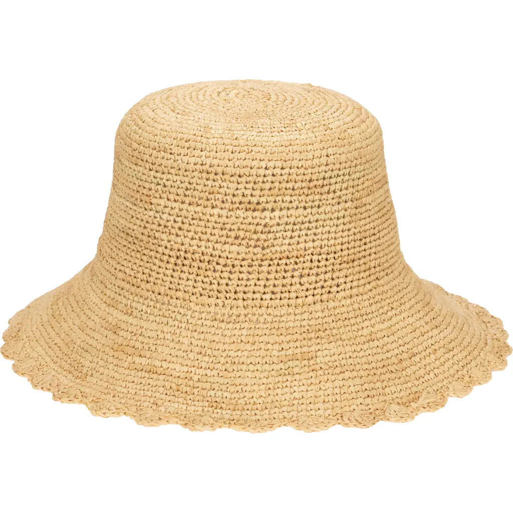 San Diego Hat Sand Dollar Hand Crocheted Bucket Hat with Scalloped Brim in Natural at Nordstrom | Nordstrom