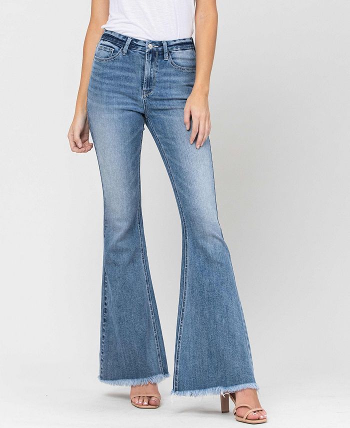 VERVET Women's High Rise Super Flare with Raw Hem Detail Jeans & Reviews - Jeans - Juniors - Macy... | Macys (US)