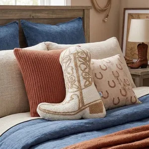 Cowboy Boot High-pile Fleece Cushion | Recycled Eco-friendly Decorative Pillow (45x33 Cm) - Etsy | Etsy (Global)