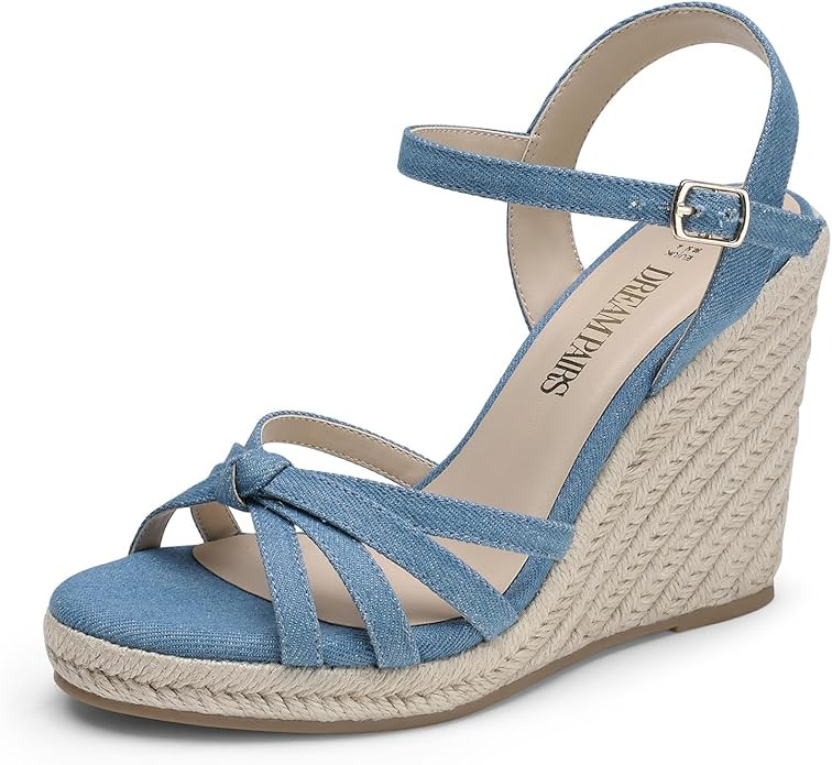DREAM PAIRS Wedge Sandals for Women Dressy Summer, Platform Espadrille Strappy Casual Braided Hee... | Amazon (US)