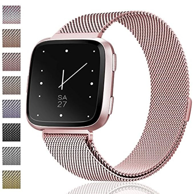 Maledan Metal Bands Replacement Compatible with Fitbit Versa, Stainless Steel Milanese Accessories B | Amazon (US)
