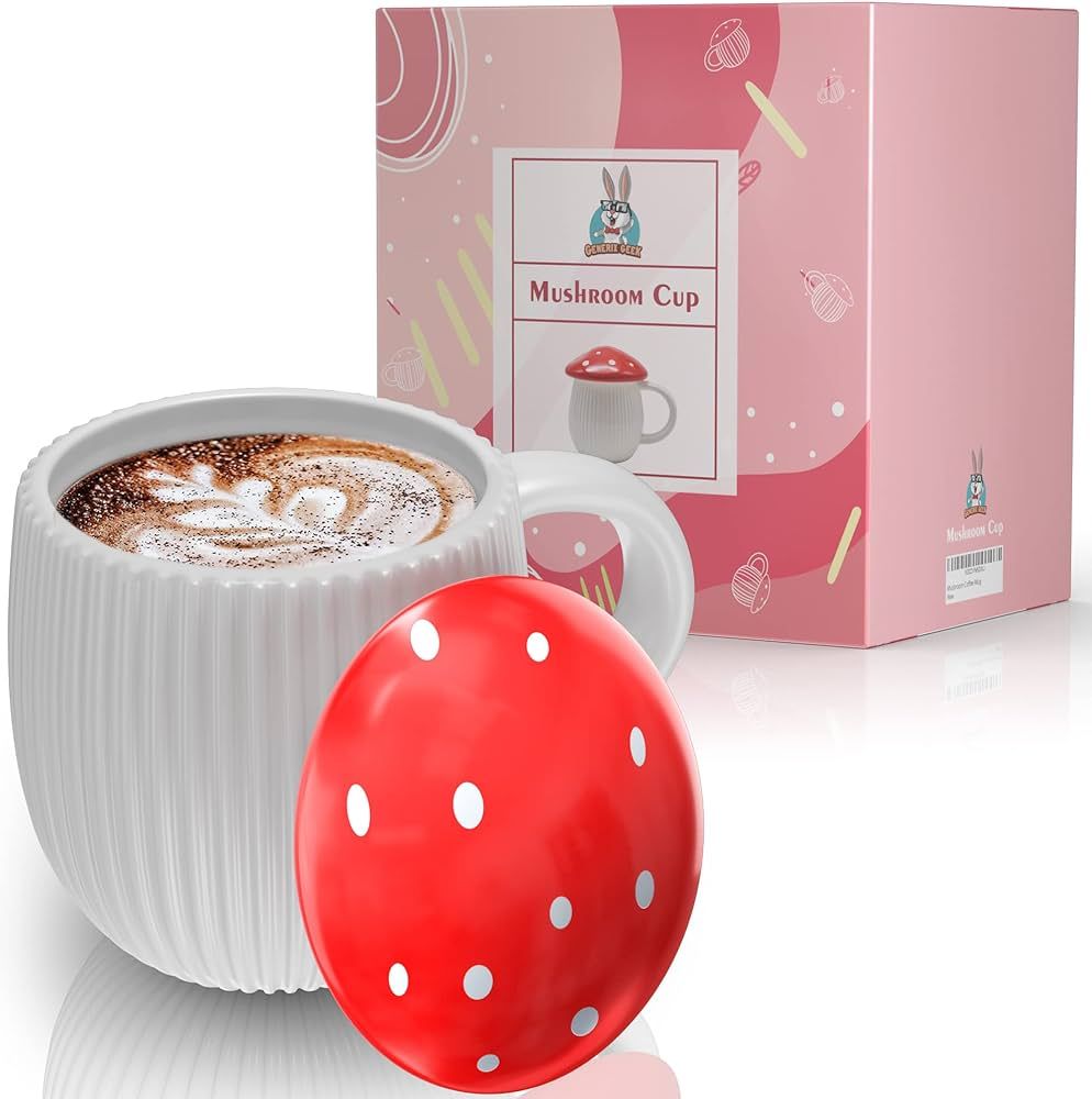 Mushroom Mug With Lid & Gift Box, Toxin Free Heat Retaining. Decor Mushroom Cup Mushroom Coffee M... | Amazon (US)