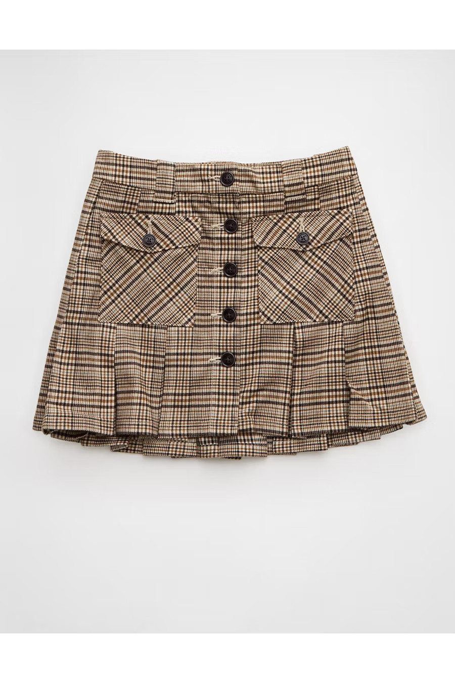 AE Mid-Rise Pleated Skirt Women's Brown 0 | American Eagle Outfitters (US & CA)