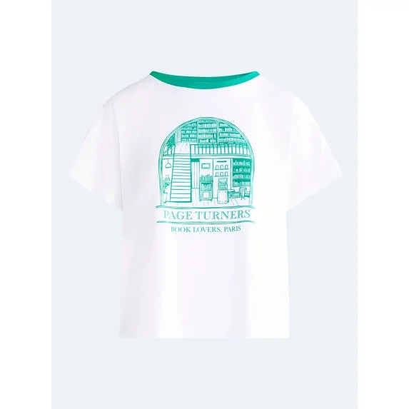 Free Assembly Women's and Women's Plus Cotton Cropped Boxy Tee with Short Sleeves, Sizes XS-4X | Walmart (US)