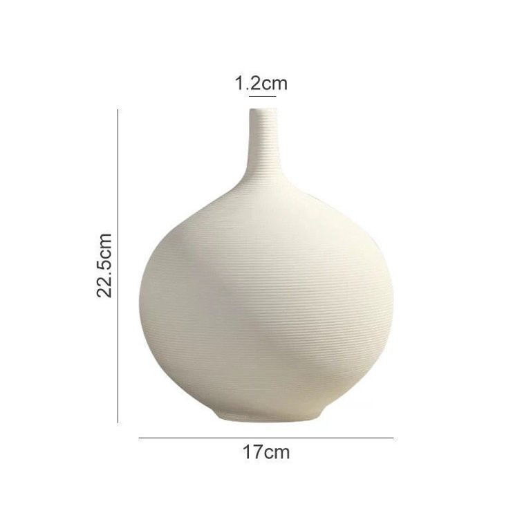 Livesture Nordic White Porcelain Flower Vase Artwork Home Decoration Furnishings Round Ceramic Va... | Walmart (US)