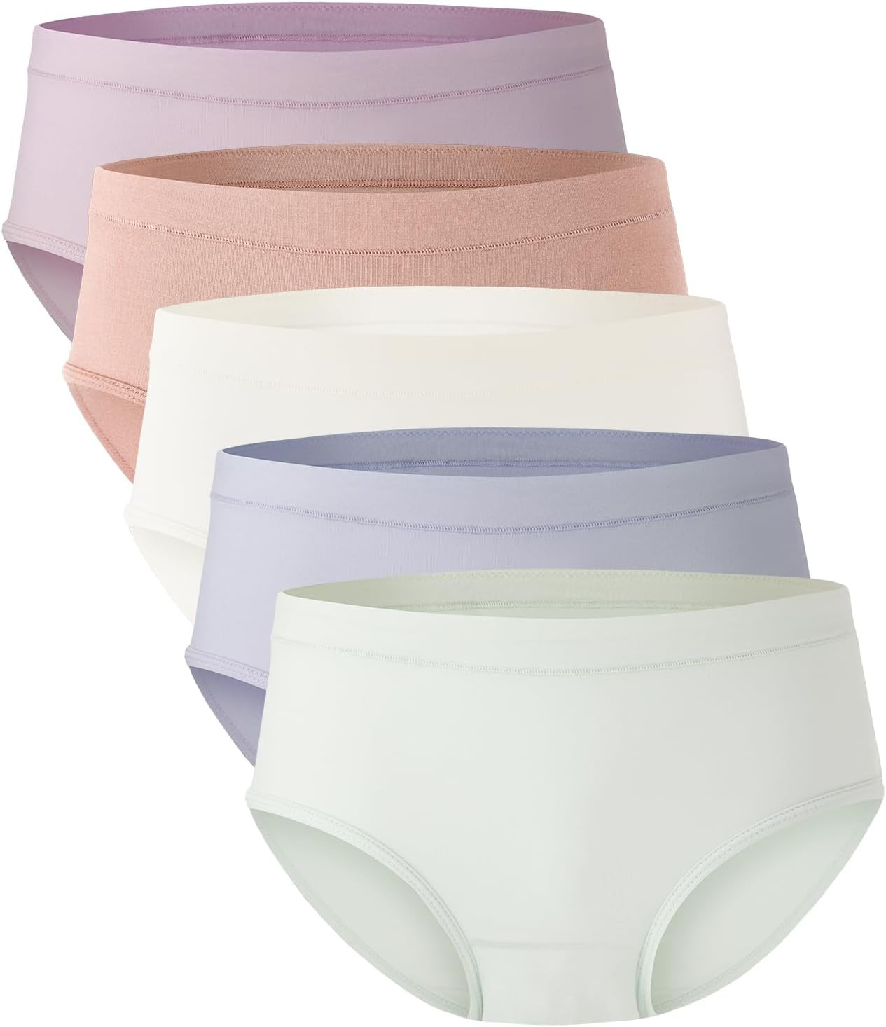 BAMBOO COOL Womens Underwear, Moisture-Wicking Briefs, Soft and Breathable Panties, Mid Waist, 5-Pack | Amazon (US)