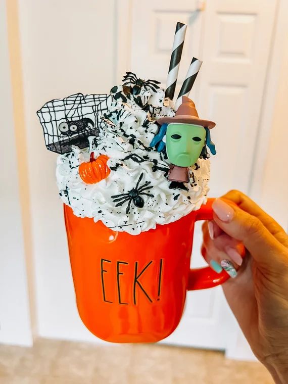 Witch Trick or Treater Shock Faux Whip Cream Mug Topper | Etsy (US)