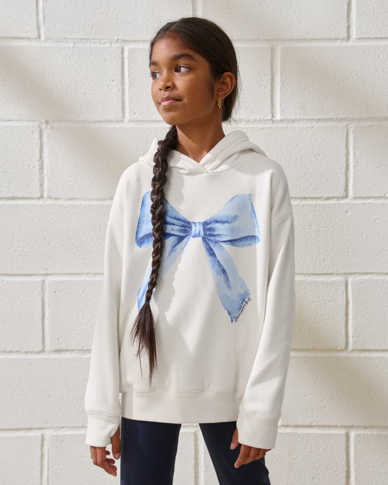 legging-friendly bow graphic crew sweatshirt | Abercrombie & Fitch (US)
