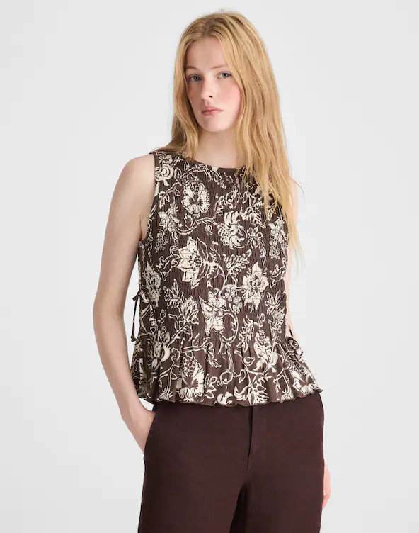Side-Tie Smocked Tank | Madewell