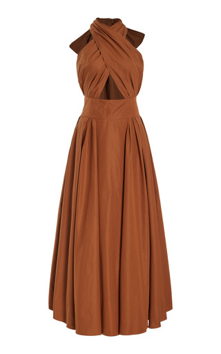 Exclusive Marilyn Cutout Cotton Poplin Midi Dress | Moda Operandi (Global)