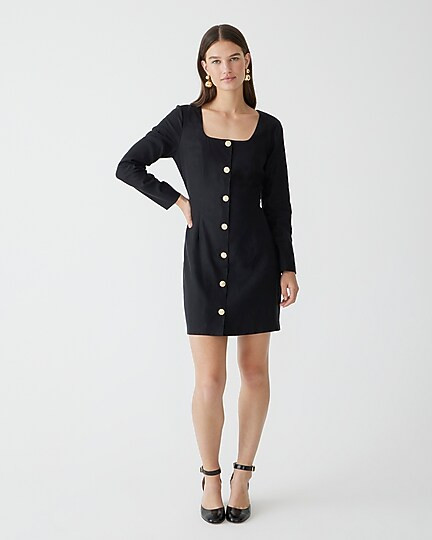 Long-sleeve button-front mini dress | J. Crew US