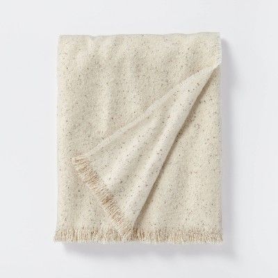 Boucle Faux Mohair Throw Blanket Cream/White - Threshold™ designed with Studio McGee | Target
