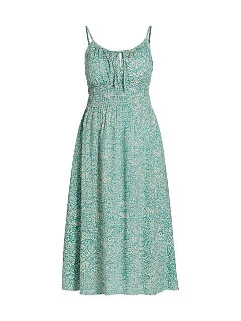 Roma Smocked Midi-Dress | Saks Fifth Avenue