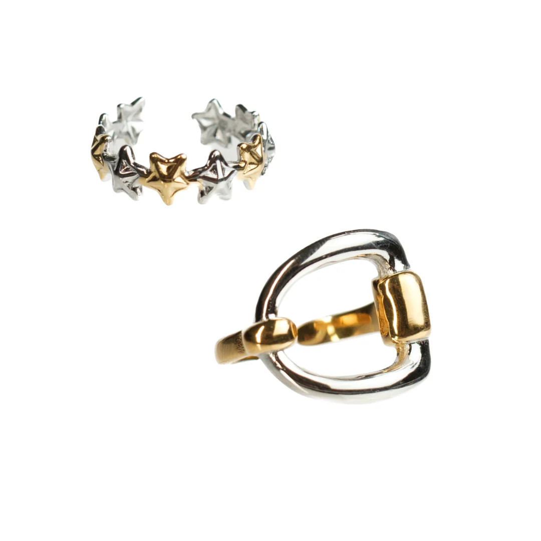 Lucky Charm Stack 316L Stainless Steel Adjustable Rings | KC Chic Designs