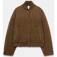 Zara - Padded Bomber Jacket - Brown - Xxl - Woman | Zara US