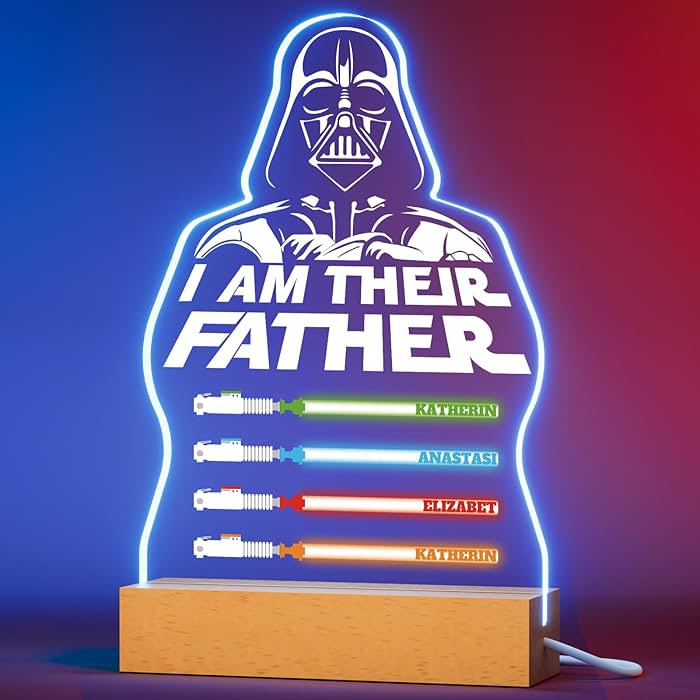 Personalized Gifts Fathers Day - Custom Name Lightsaber 3D Night Light, I Am Their Father Sign La... | Amazon (US)