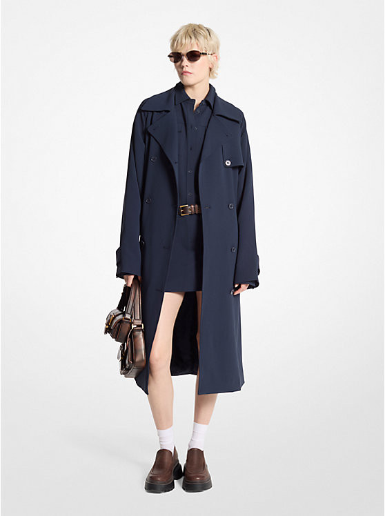 Textured Crepe Belted Trench Coat | Michael Kors US