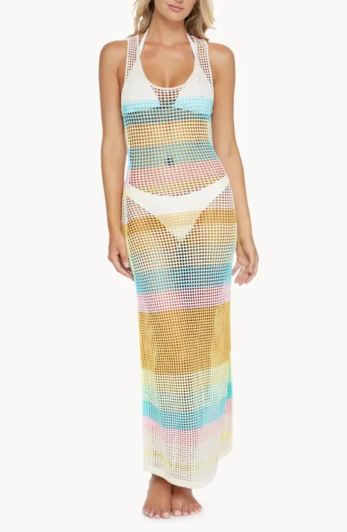 PQ SWIM Marlo Stripe Sheer Cover-Up Dress in Dolce at Nordstrom, Size X-Small | Nordstrom