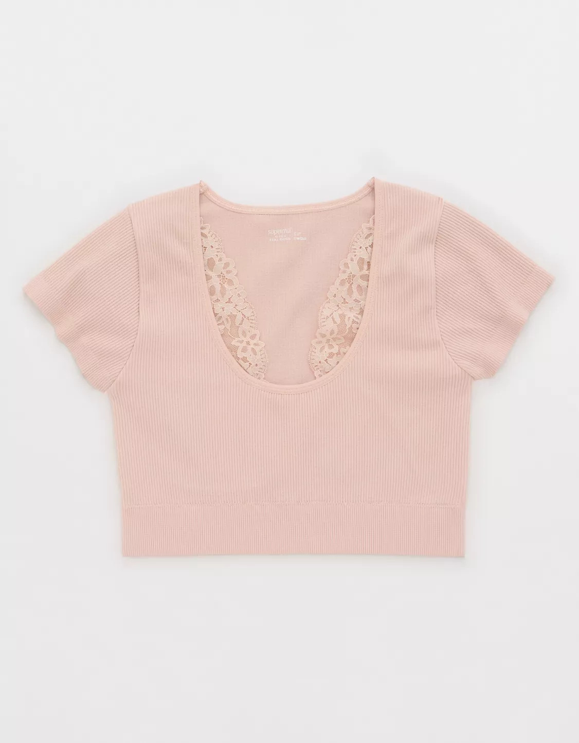 Superchill Seamless Lace Cap Sleeve Bra Top | Aerie