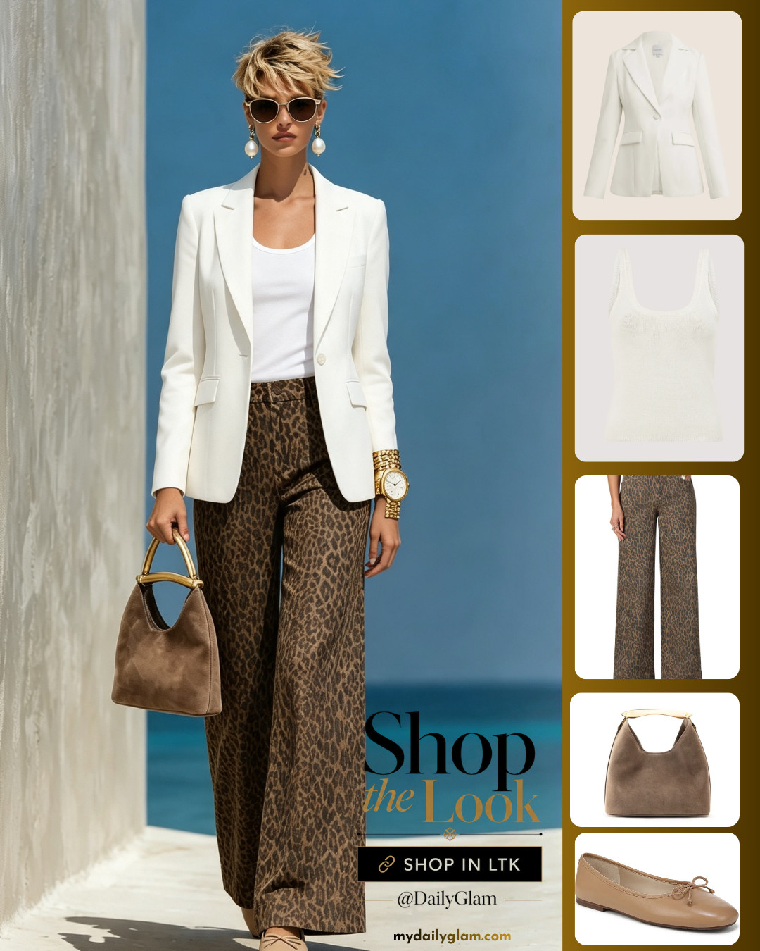 White Blazer Leopard Print Statement Outfit 

 #LTKootd #LTKOver40 #LTKWorkwear