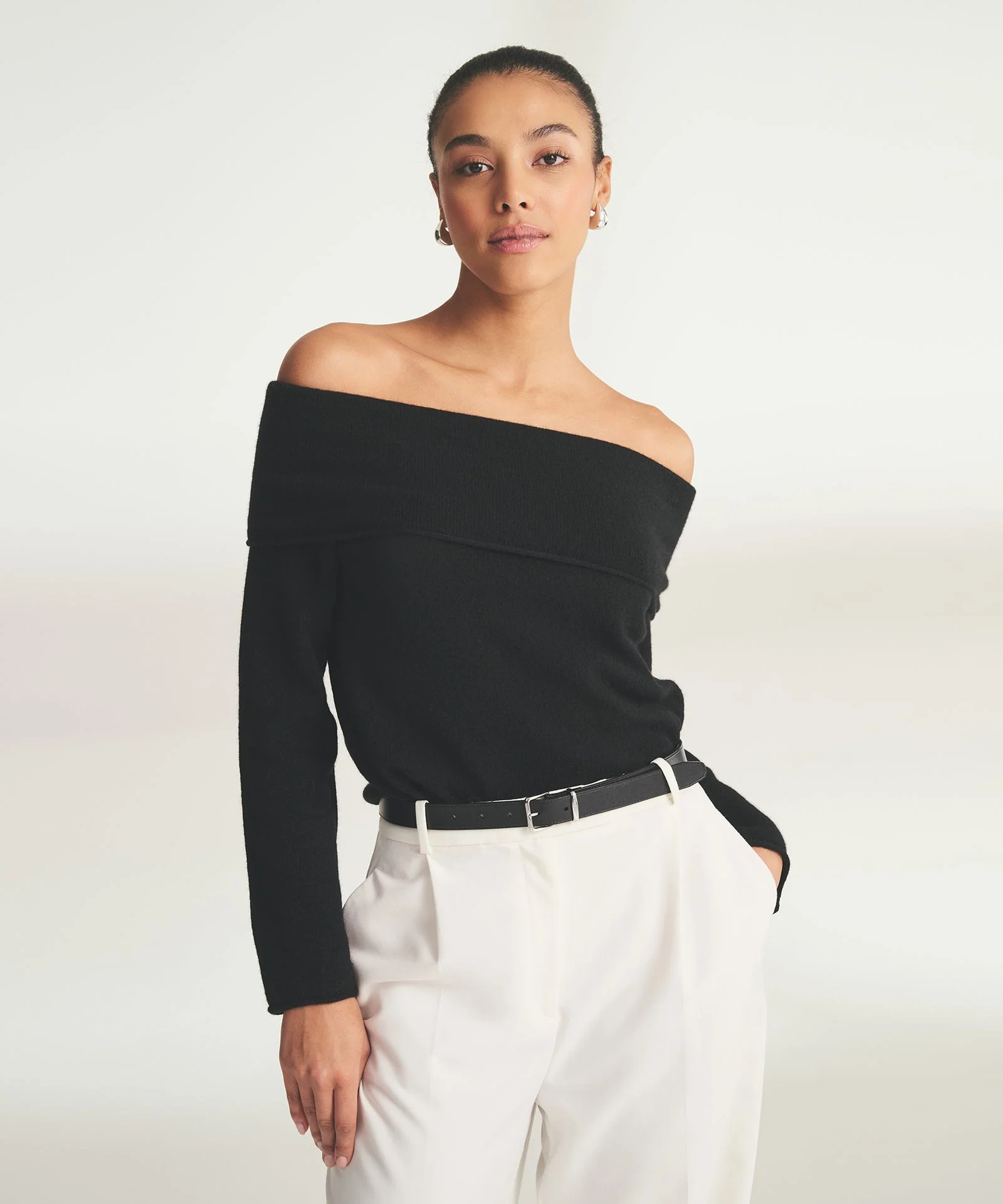 Lightweight Cashmere Off The Shoulder Top | NAADAM