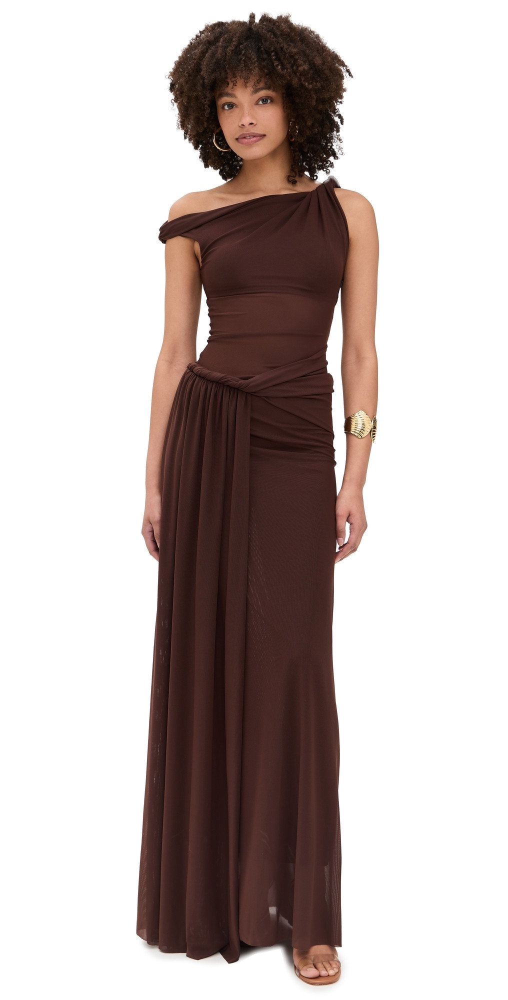 MISHA The Sisal Mesh Maxi Dress Chocolate XL | Shopbop