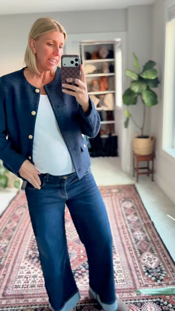 NSALE jeans - mid-rise, great stretch, flattering cut and dark wash. 

I’m 5’10” and 27 weeks pregnant, wearing a size 10

#LTKootd #LTKBump #LTKSaleAlert