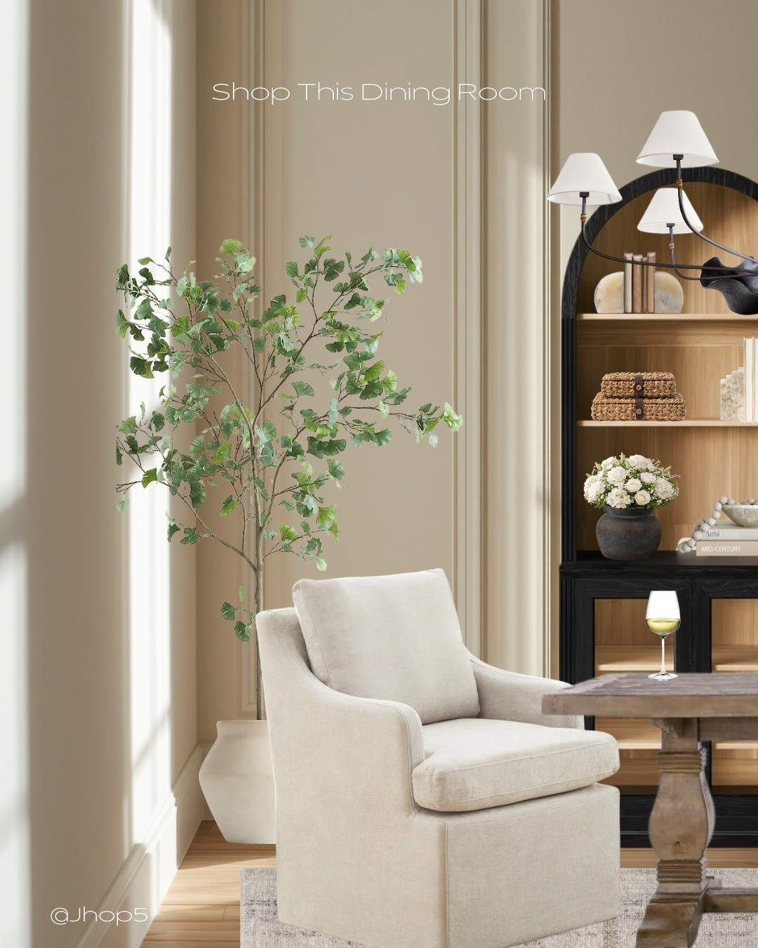 Recreate this high-end dining space featuring a classic black arched cabinet, upholstered caster chairs, and elegant decor finds. #interiordesign #Amazonhome #archcabinet #diningroominspo

#LTKHome