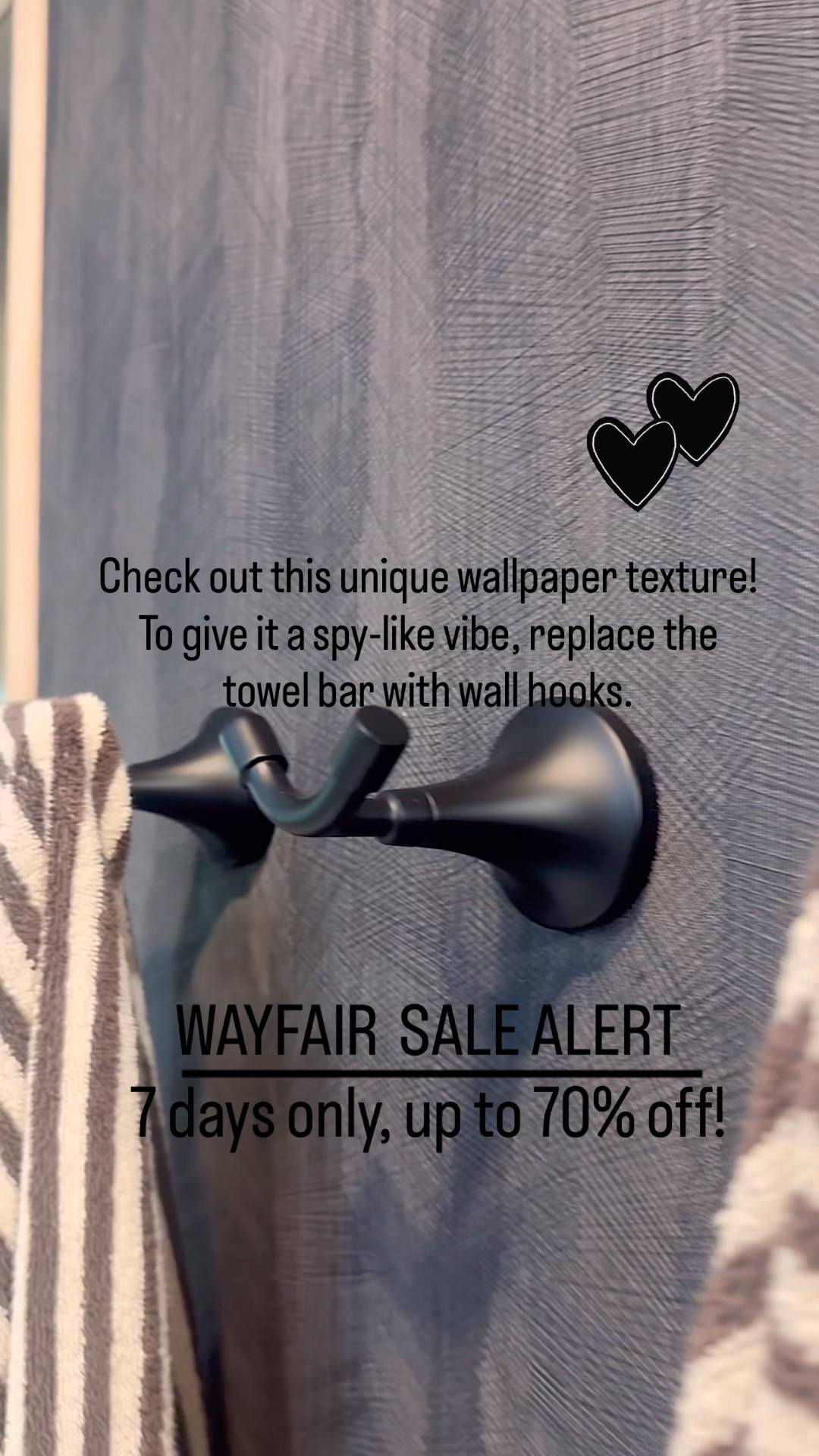 Wayfair is having a sale that ends on October 14th. It’s a five-days of deals! 
Don’t miss out on the incredible @wayfair sale, which is happening for just 5 days starting today. You can save up to 70% off! 
Wow, this bathroom makeover has transformed from old to bold! 💫
Check out how we transformed this bathroom into a fresh, modern space with new tiles, stylish fixtures, textured wallpaper, and a totally new feel! And of course,
we couldn’t have achieved this without the help of my go-to place, @wayfair! 

@wayfair @shop.ltk #Wayfair #ad #liketkit #wayfairpartner 

#LTKSaleAlert #LTKHome #LTKStyleTip