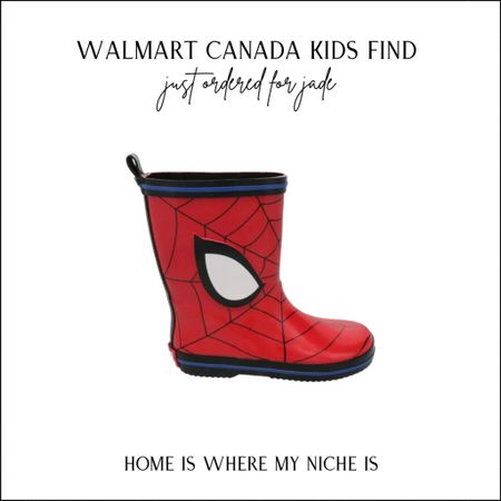 K I D S / just orders these marvel spider-man gum boots for Jade from Walmart Canada ♥️



#LTKshoecrush #LTKkids #LTKSeasonal